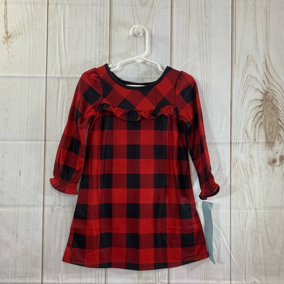Wondershop Red Black Check Night Gown Size 2T - Picture 1 of 3